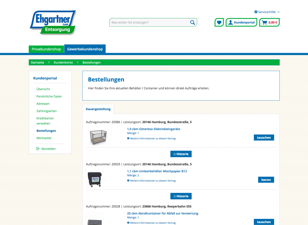 Alles auf einen Blick - das Kundenportal für Stammkunden